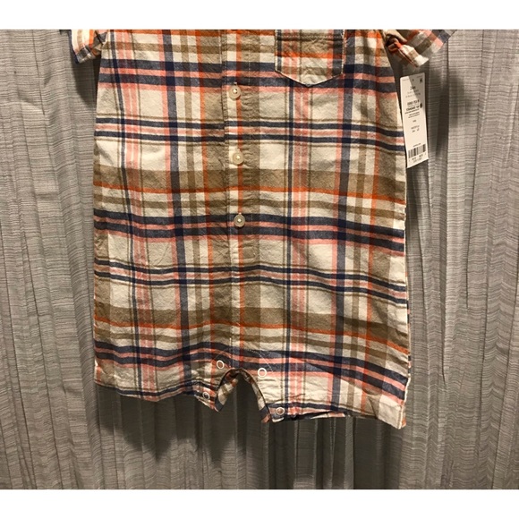 CARTERS BOY 24 MONTH BUTTON UP FRONT SNAPS MIDDLE NWT 100% ALGODON COTTON ROMPER - Picture 5 of 9